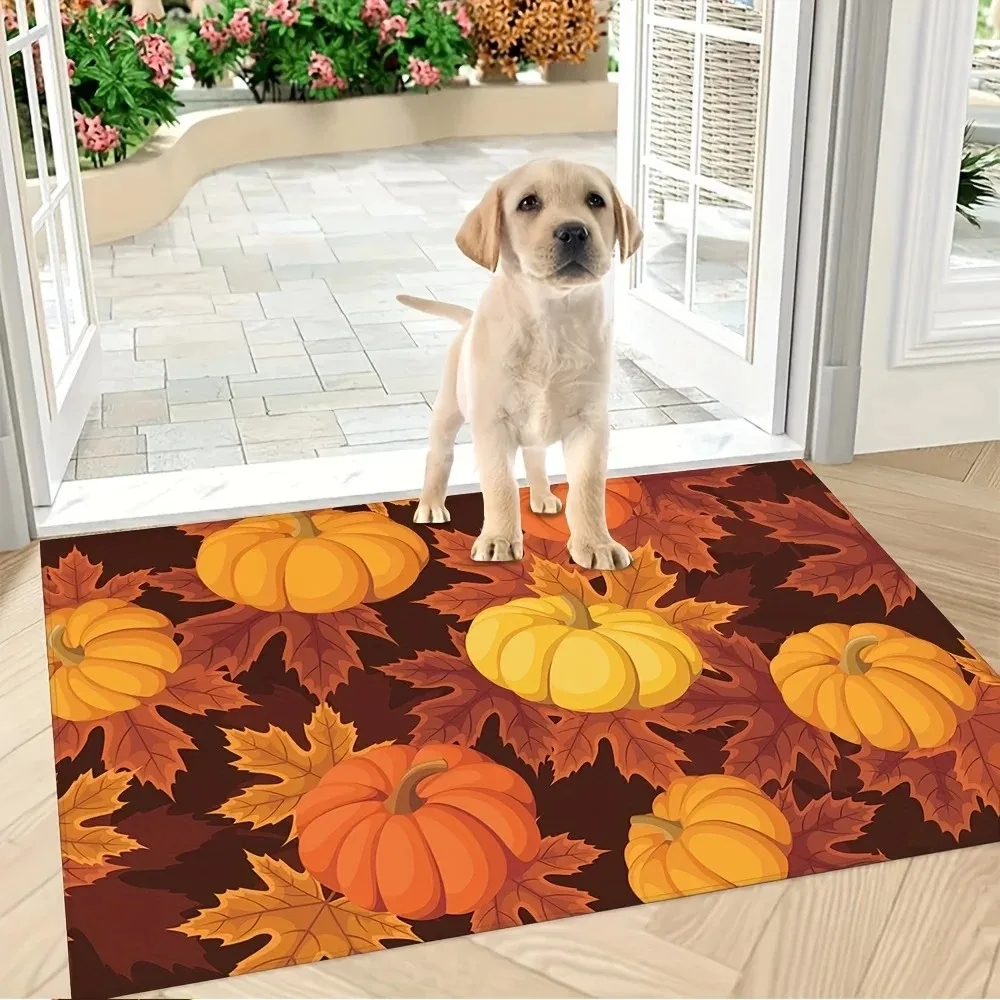 VIKAMA Larch Welcomes Anti-Slip Entrance Door Carpets, Bedroom Bathroom Floor Mats, Farm Autumn Home Decoration Carpets