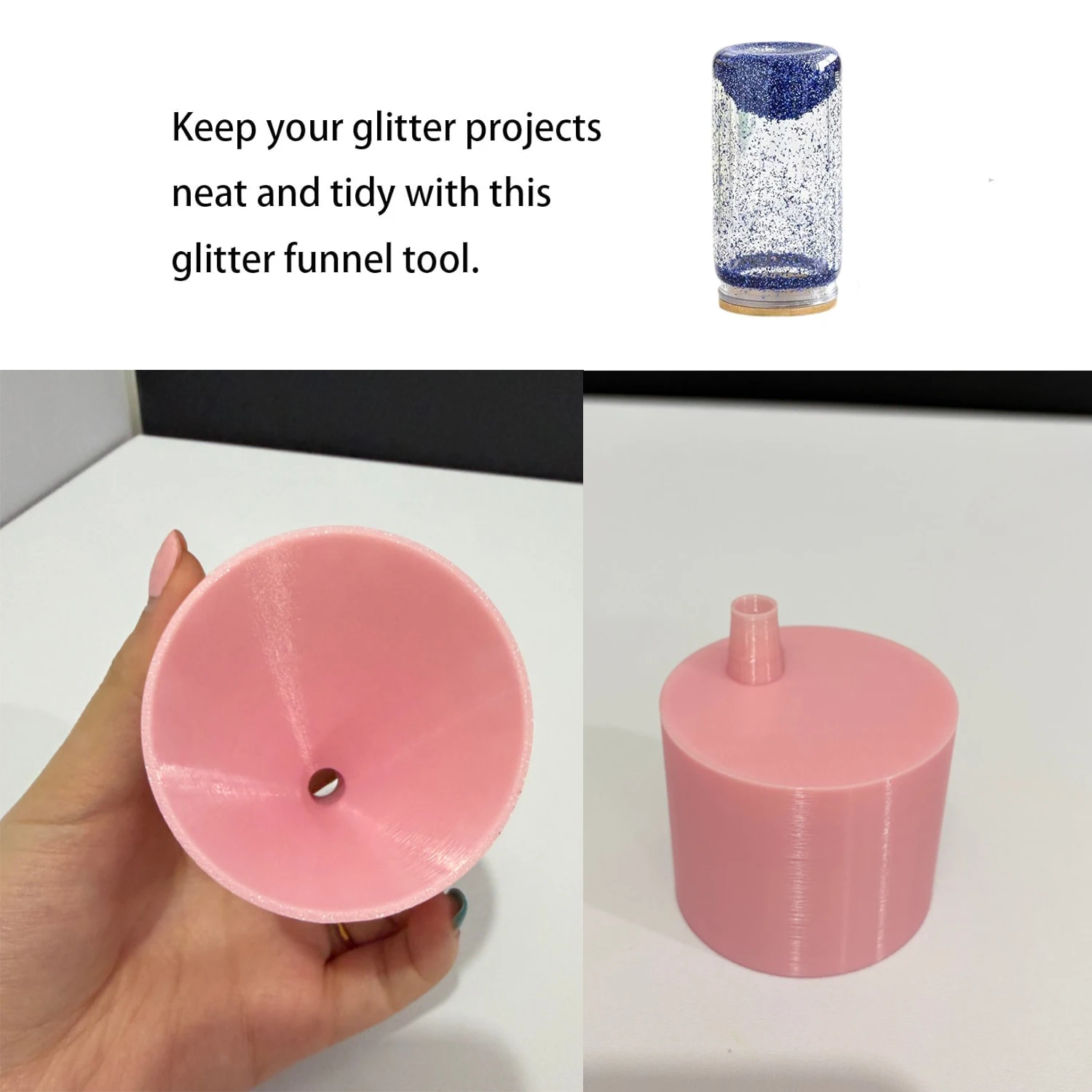 Upgraded Large Glitter Funnel for Snow Globe Tumblers, DIY Tool to Add Glitter to Cups, Making Accessories (Cups Not Included) view 3