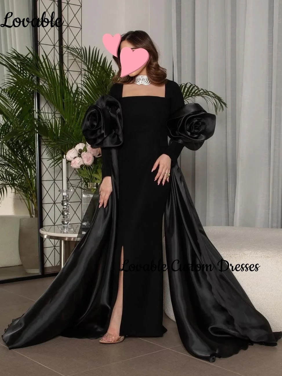 Vestidos de noite de luxo divididos com decote quadrado até o chão vestidos de coquetel com babados Zipp