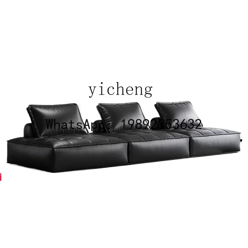leather sofa living room free combination tofu block sofa first layer cowhide art sofa