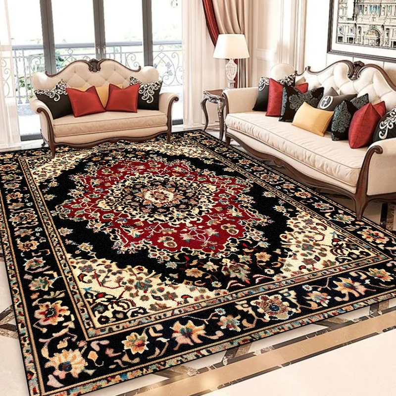 European Style Decoration Home Carpet Living Room Retro Persian Rugs Sofa Side Large Area Rug Room Doorway Cloakroom Floor Mat