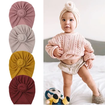 Neue Feste Waffel Häkeln Stricken Baby Hut 3M-5T Turban Infant Kleinkind Neugeborenen Baby Mütze Motorhaube Mützen headwraps für Baby Mädchen Junge