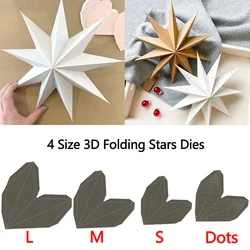 4 Size 3D Folding Stars Creative Metal Cutting Dies For DIY Scrapbooking Paper Photo Album Card Paper Embossing Craft Making New