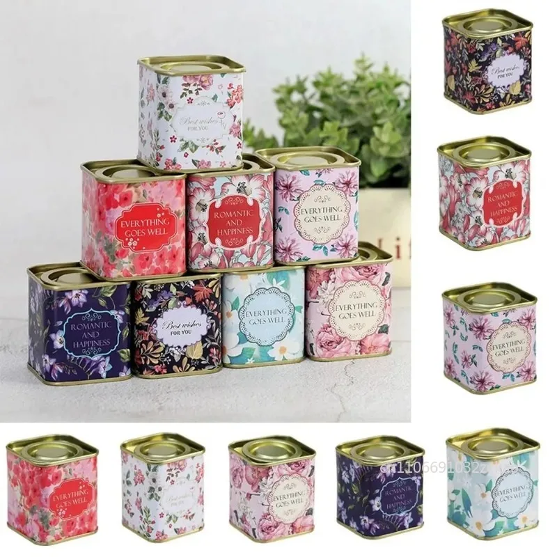 Beautiful Pattern Tinplate Metal Tea Can ,Oolong Pu er TieGuanYin tea packing can A variety of options Suitable for decoration