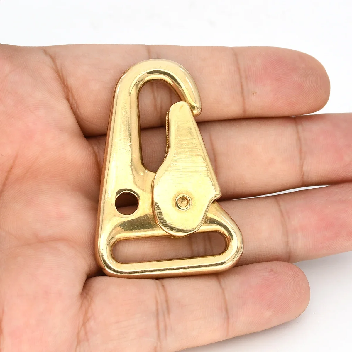 Solid Brass Carabiner Snap Hook Hawl Shape Clasp Buckle Trigger Clip for Backpack Bag Strap Parts Pet Leash Accessories