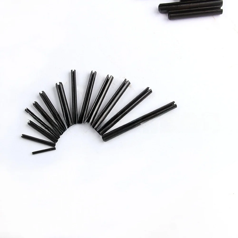 450pcs Black Oxide Steel Hollow Split Pins Set With Plastic Box 18 Compartments Multiple Sizes Hollow Split Pins Cylindrical Pin