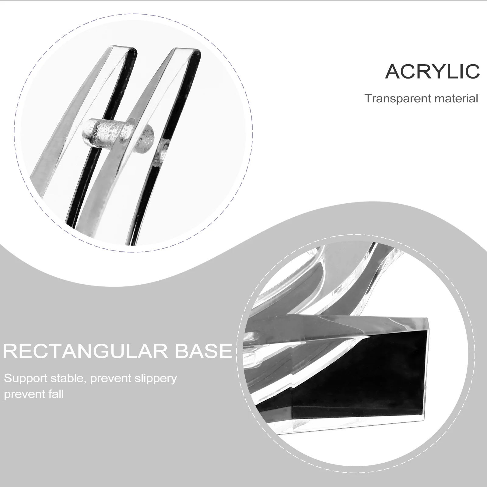 

1pc Acrylic Rose Display Stand Transparent Moon Shape For Gold Leaf Roses Fake Flowers Flower Arrangement Stand Retail Display