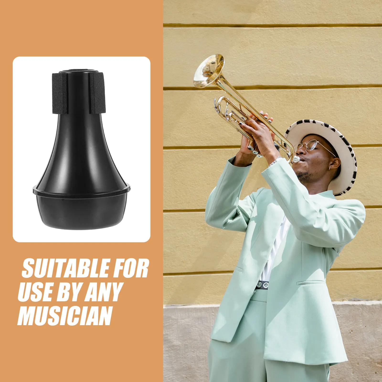 

Mini Weak Speaker Trumpet Silent Mute Practice Straight Wind Instrument Kit Muffler