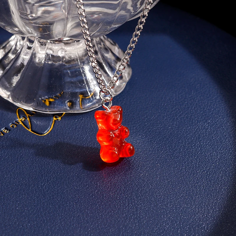 Modische Bonbonfarben-Gummibärchen-Halskette für Frauen und Mädchen, Party, Festival, Schmuck, Geschenke – Detail 13