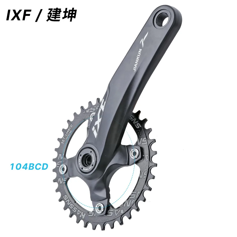 

IXF горный велосипед DUB разделенные полые шатуны 10/11 скоростей 104BCD узко-широкая одинарная звездочка запасные части для велосипеда