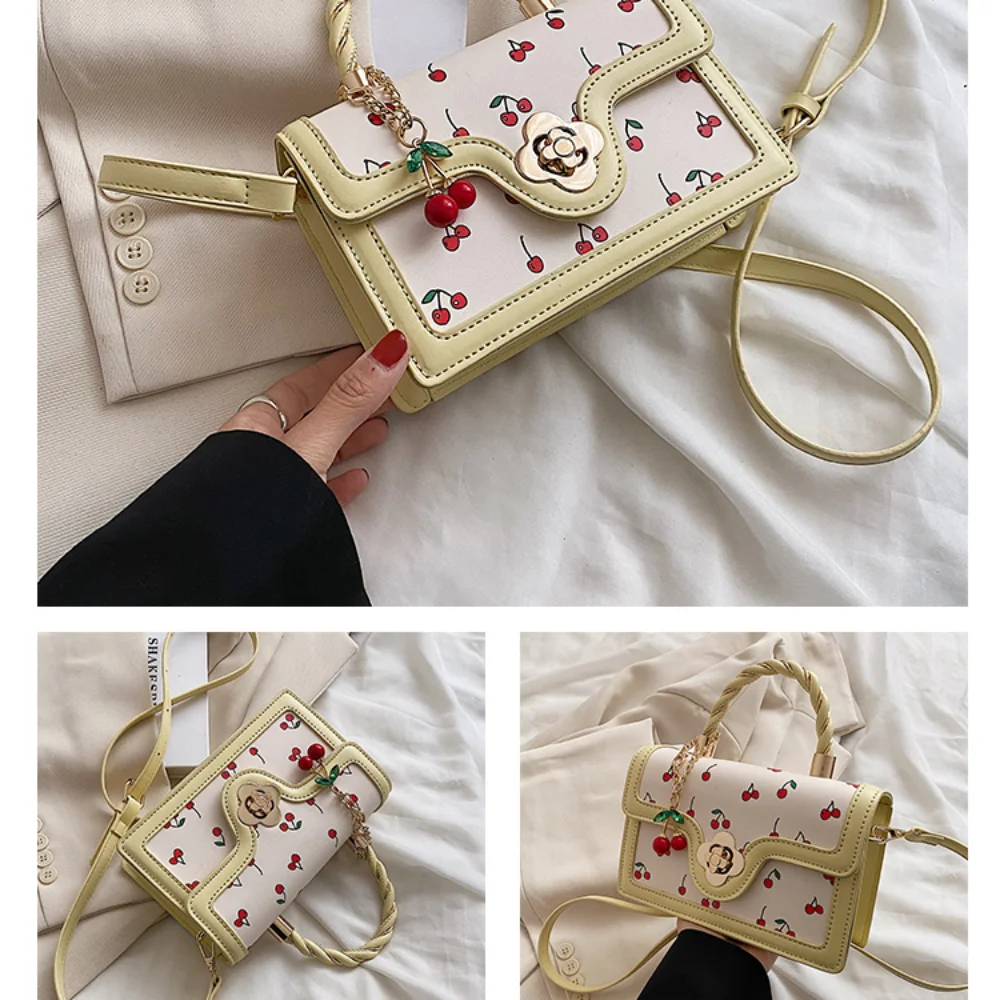 Torebki Crossbody dla kobiet z czarnymi wiśniowymi kwadratowymi łańcuchami luksusowy projektant nowiutki żeński czarny zielony żółty torebki z