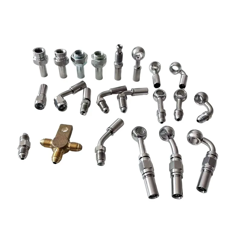 Automotive Stainless Steel Brake Hose Fitting Connector Adapter M10 0 °28°90°Male16X1.5 10X1Female Crimping Joint Universal Moto