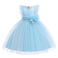 Kids Birthday Princess Dress For Girls Children Costume Flower Tulle Formal Bridesmaid Dresses Girl Party Wedding Prom Gown