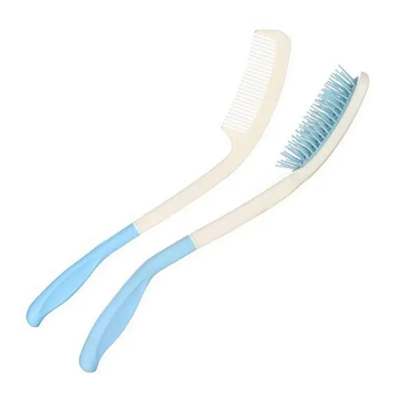 

2 Pcs Elderly People Comb Cushion Paddle Brush Detangling Hairbrush Long Handle for The Aged