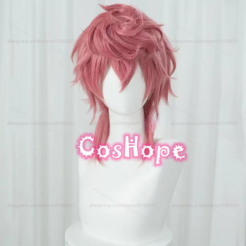 Trish Una Cosplay Wig 40cm Short Pink Wig Cosplay Anime Cosplay Wigs Heat Resistant Synthetic Wigs