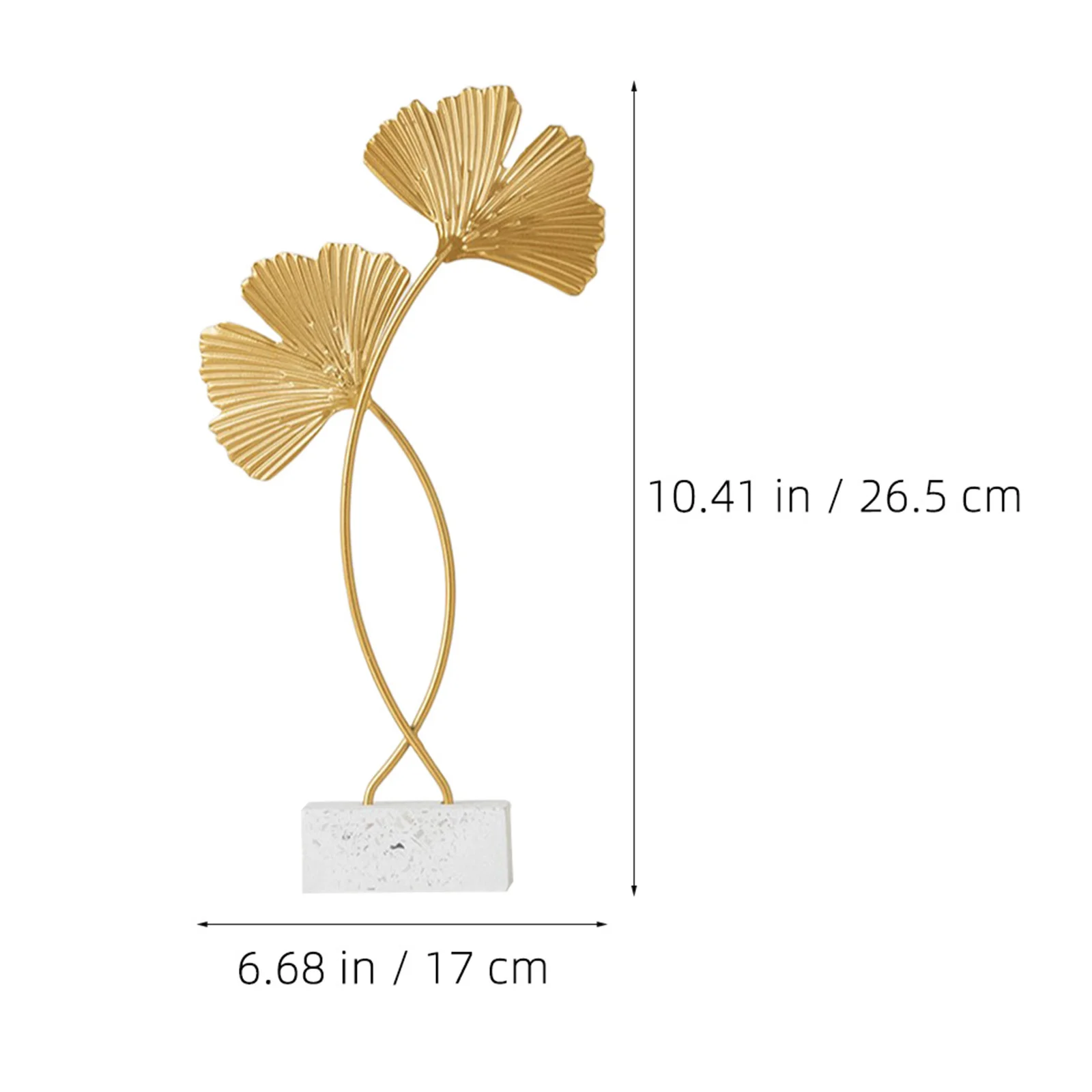 2 قطعة نبات الجنكة الشمال الديكور قسط الحديد الذهبي سطح المكتب زخرفة المنزل مكتب ديكور فني أنيقة الإبداعية يترك الزينة #4