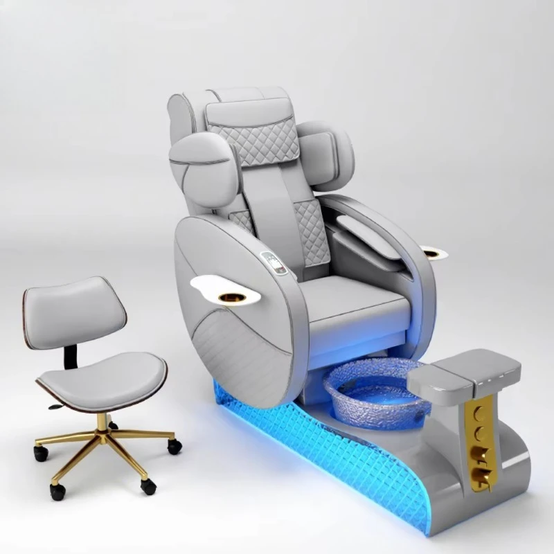 Deluxe Nail Salon Furniture Lounge King Size Throne Full Body Massage Foot Spa Nail Pedicure Chair European Style
