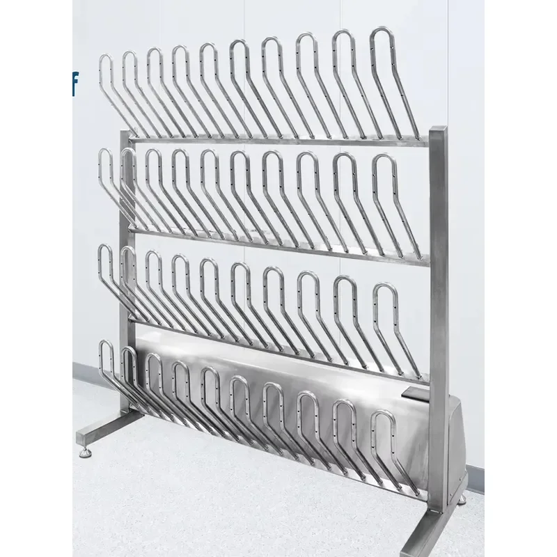 Industrial 304 Stainless Steel Boot Dryer Rack 20 Pairs with Hot Air Ozone Disinfection for Workshop