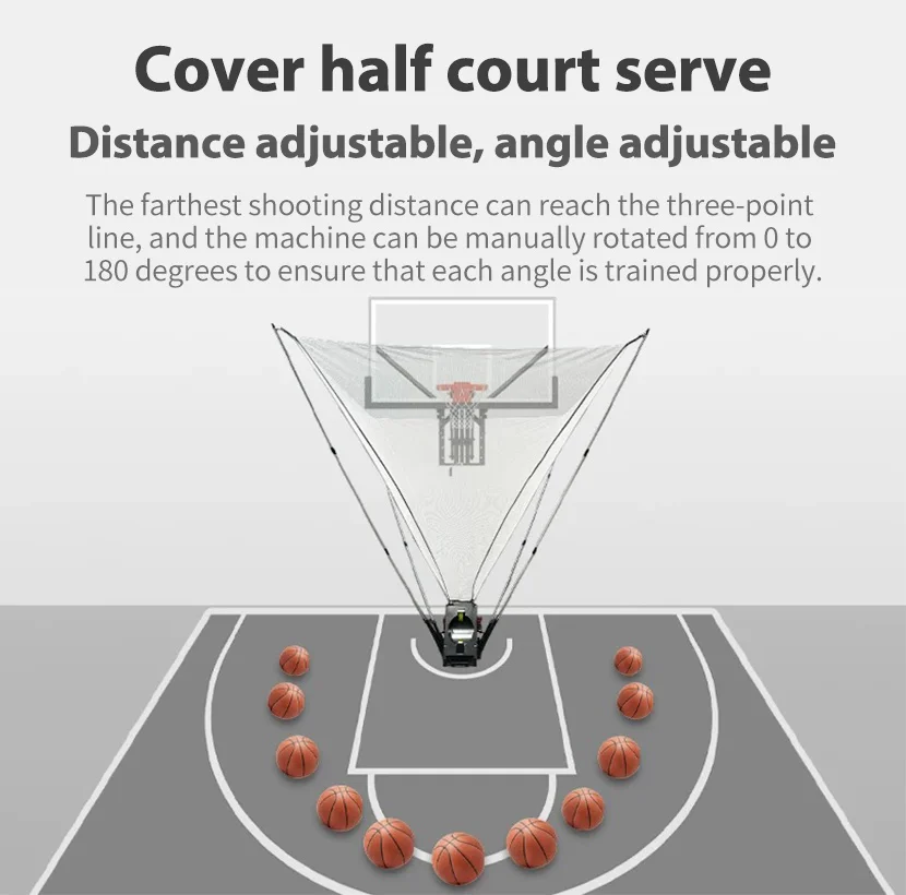 أسعار الجملة آلة رمي كرة السلة الاحترافية معدات تدريب مدرب زاوية متعددة #3