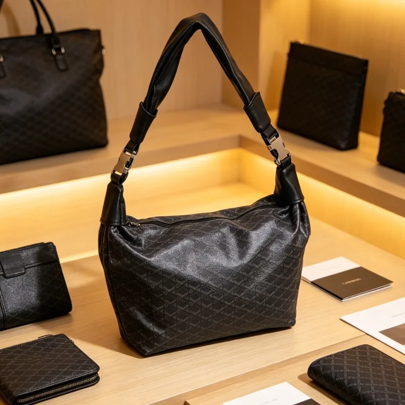 2026 New Fashion Men Crossbody Bags Large Capacity Tote Bag Men Casual Plaid Printed Crossbody Hobos for Men Shoulder Bags