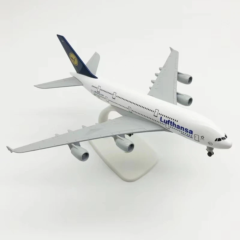 20cm A380 German Lufthansa Airbus Civil Airliner Model Simulation Aircraft Model Aviation Model Plane Model Building Kit Gift f