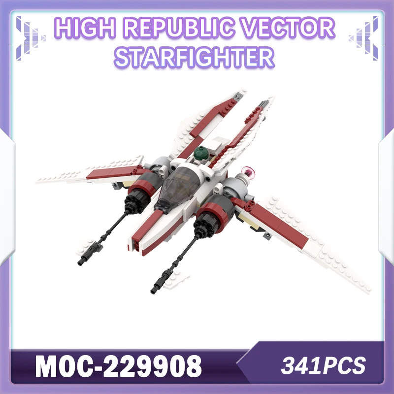 High Republic Vector Starfighter 341PCS Building Block Modello Brick Space War FAI DA TE NUOVO Set antistress Regali creativi MOC-229908