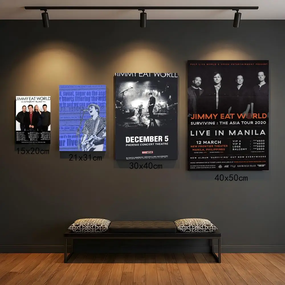 band J-Jimmy Eat World-D Poster Self Adhesive Wall Decor for Modern Home Cafe Office and Bar