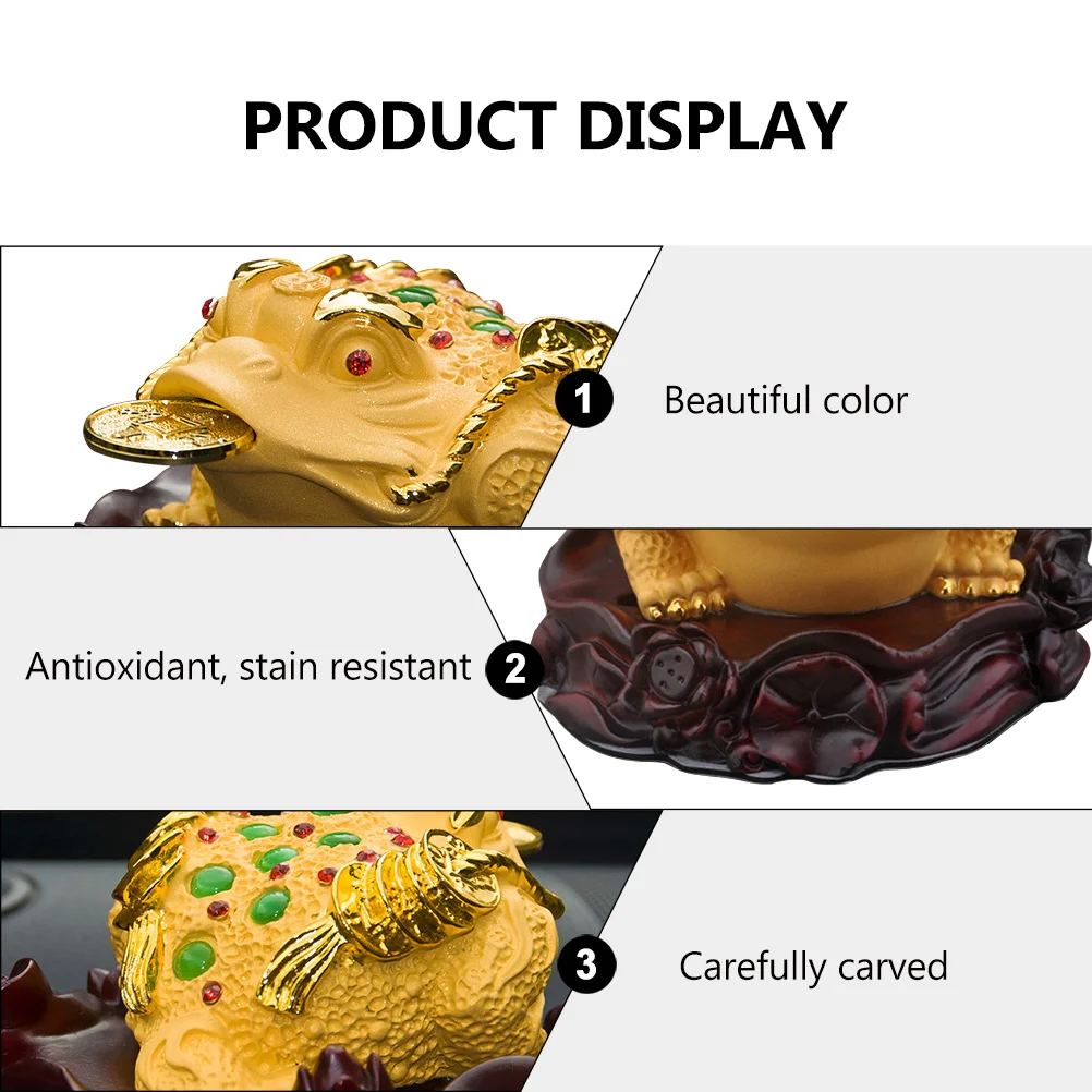 

Premium Resin Sand Gold Money Toad Statue for Desktop Decoration Home Office Interior Wealth Luck Charm Exquisite Workmanship