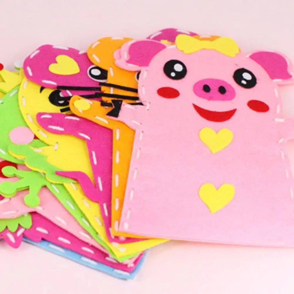 Marionnettes à main Non tissées mignonnes, animaux en Nylon, outils d'enseignement de la maternelle, outils pédagogiques en plastique, bricolage artisanat jouets pour enfants