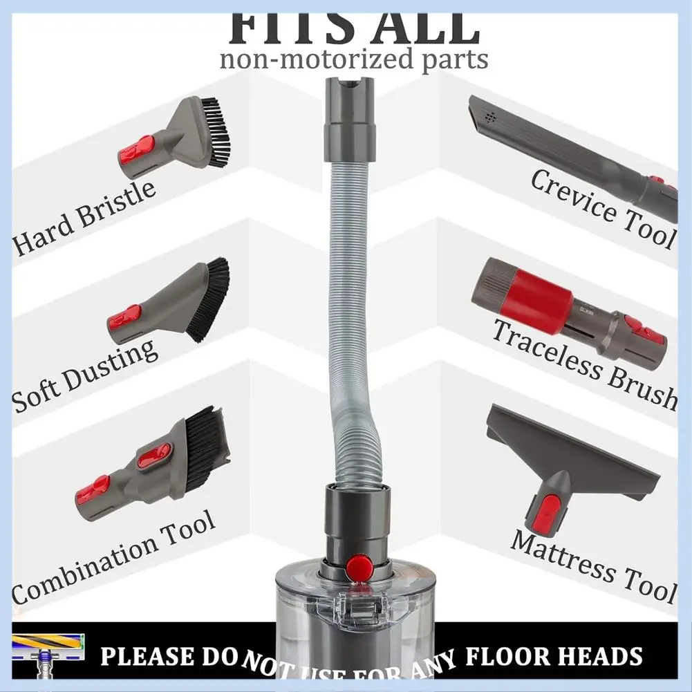 EAS-Flexible Extension Hose Universal Adapter Kit For Dyson V7 V8 V10 V11 V15 V6 DC Series Replacement Parts