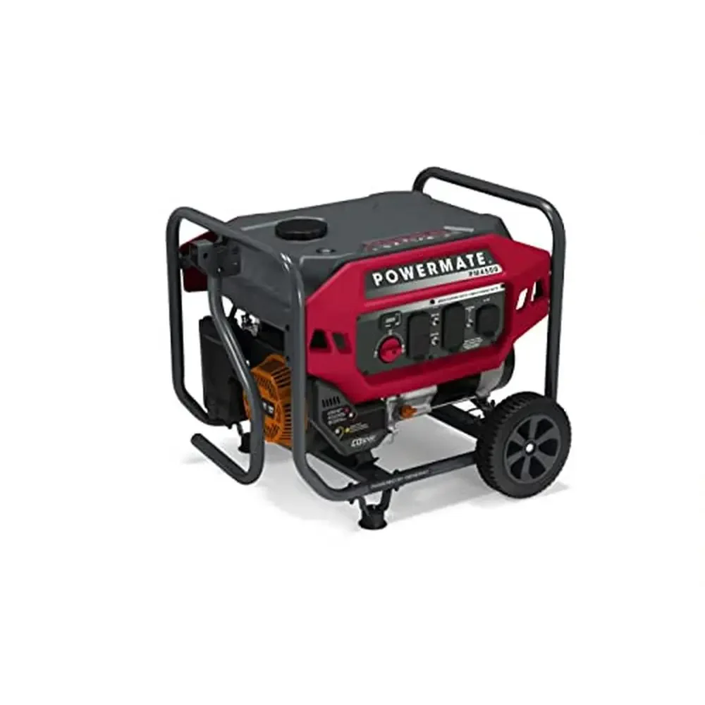 Gas-Powered Portable Generator 4500W CO Safety Off/Run/Cold Start 19-Hour Runtime Never Flat Wheels Fuel Gauge Outdoor Resilient