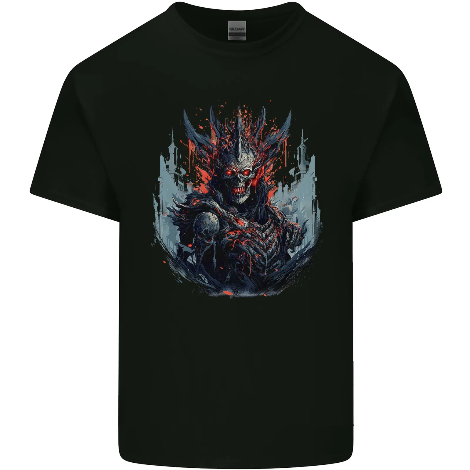 Demon Emperor Evil Skull Mens Cotton T-Shirt Tee Top