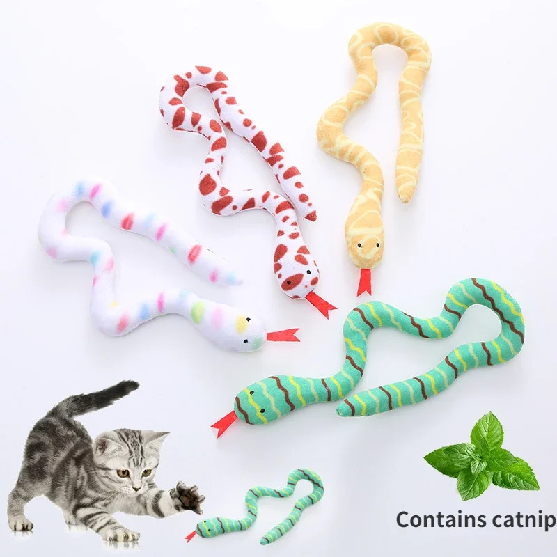 Catnip Toy Interactive Toy Plush Cat Toy Gluttonous Snake Bite-Resistant Molar Interactive Toy Gift For Cat Pet Accessories Bugs