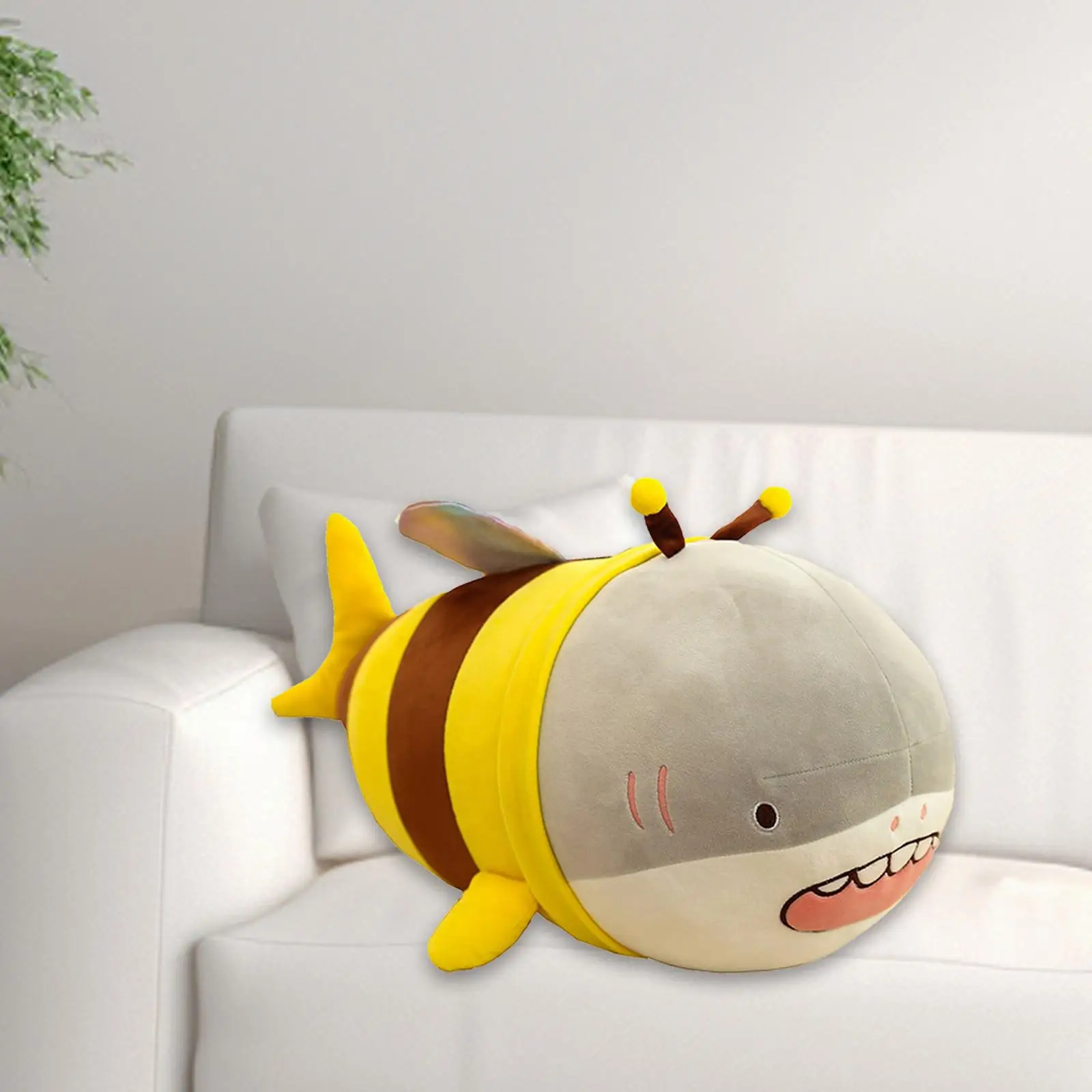 Plush Toy Bee Super Soft Plush Doll Toy Yellow Bee Shark Plushie Doll for Holiday Birthday Gifts Family Girlfriend Kids Toy