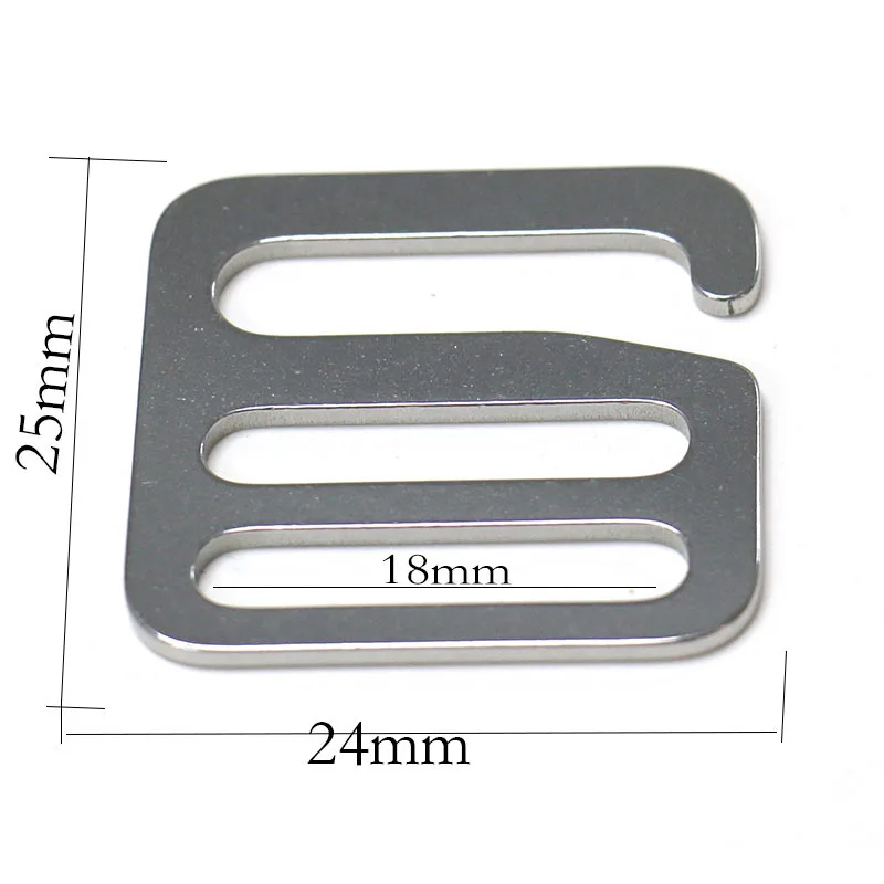 Stainless Steel Adjuster Square Buckle Center Bar 6 Shape Hook Clasp for DIY Leather Craft Bag Strap Webbing Parts Accessories