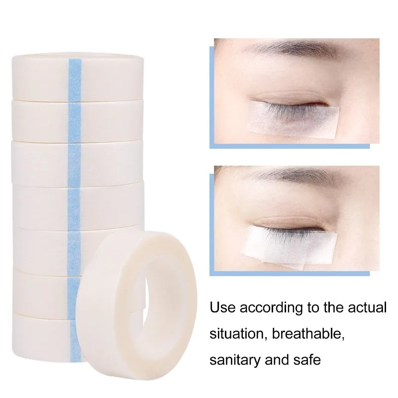 5/10Pc Eyelash Tape White Paper Fabric Tape for Eyelash Extension Supply,Eye False Lashes Patch Eyelid Sticker 10 Yard Each Roll