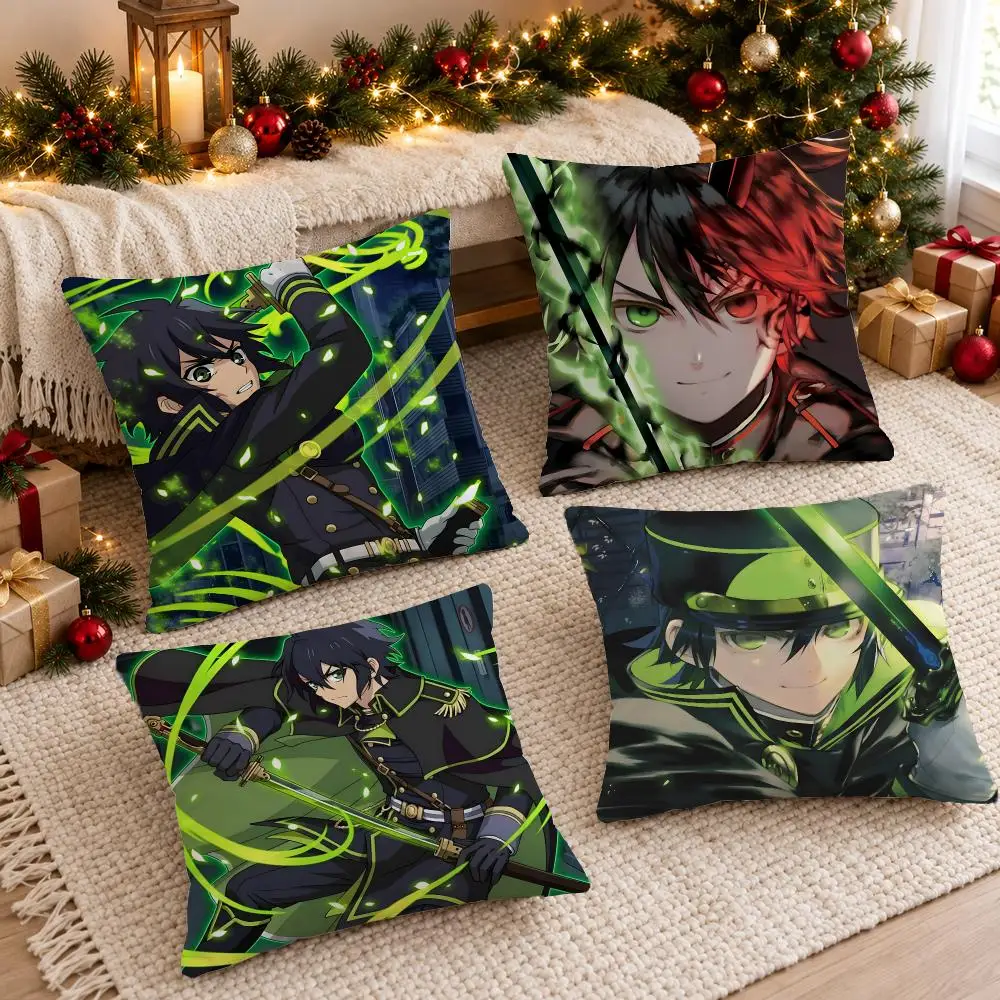Dark Epic Seraph Of The End Cushion Cover Sofa Living Room Home Decor Invisible Zipper Anti-dustmite Shell