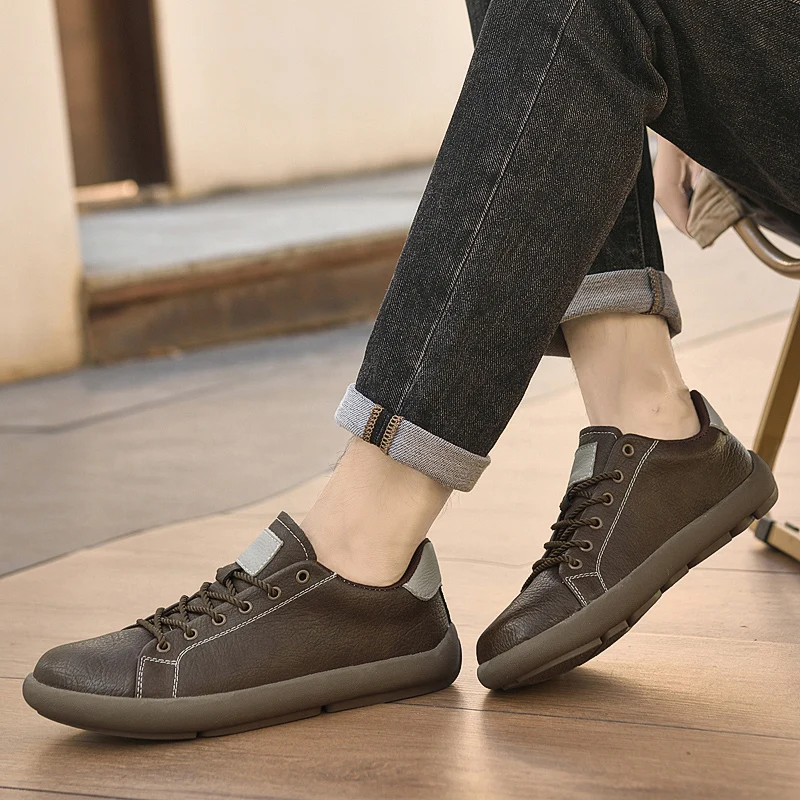 

Fashionable Soft Comfortable Anti Slip Wear-resistant Sports Shoes Luxury Brand Leather Men's Casual Shoes Versatile Board Shoes