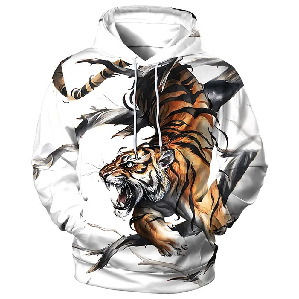 

Spring Autumn Men'S Hoodie 3d Tiger Printed Loose Designer Sweatshirts Long Sleeves Pullover 5XL Oversized Harajuku Y2k Clothing