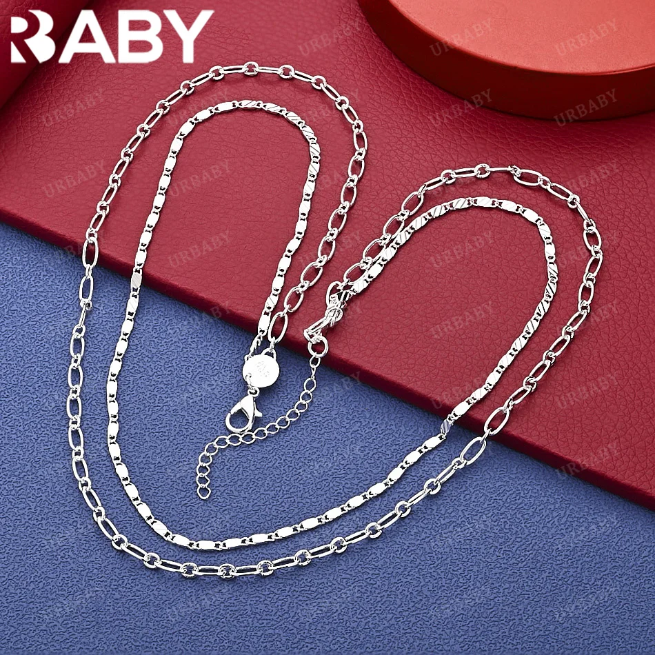 

URBABY 925 Sterling Silver Double Chain Necklace Creativity Gifts Street All-match Party And Daily Wear