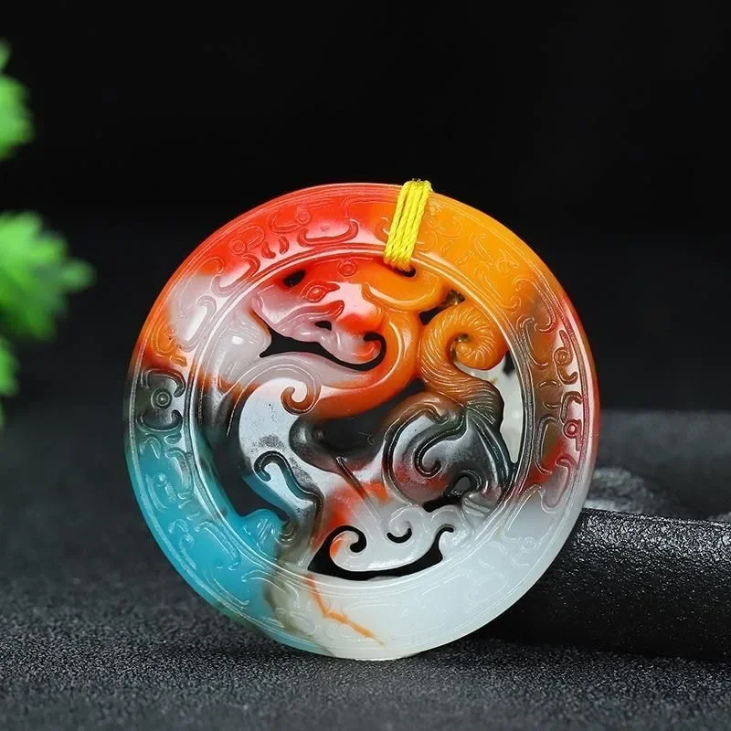 

Natural Colour Jade Dragon Pendant Necklace Chinese Charm Ite Jewelry Carved Amulet Luck Gifts for Her Men Sweater Chain