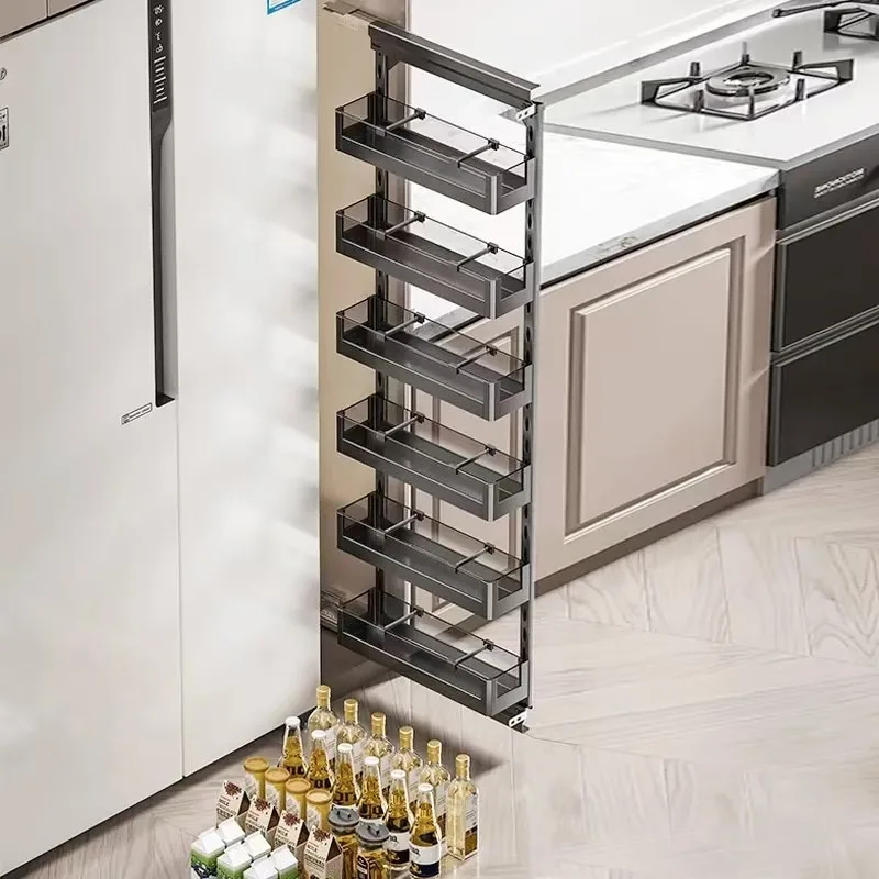 Side pull basket cabinet