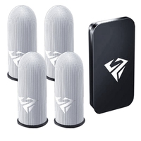 Gaming Finger Sleeves for Mobile Gaming 0.25mm Glass Silver Fiber Seamless Thumb Fingertip Cover Anti-Sweat for PUBG/COD/LOL/ROS