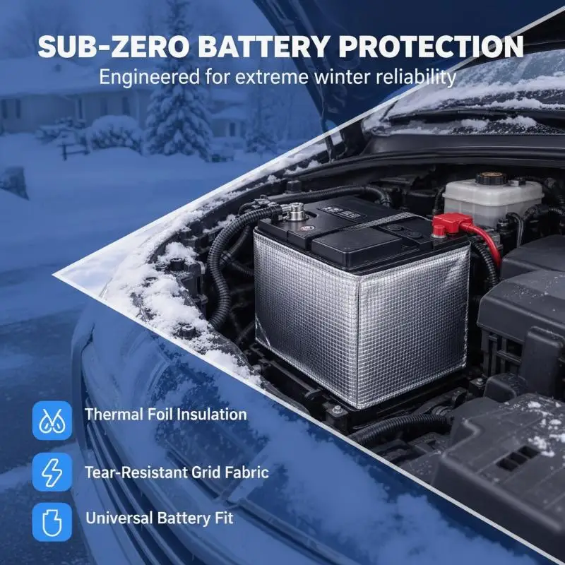 Flexible Car Battery Heat Blanket Fireproof Winter Heating Mat for RV Trailer Boat Marine Vehicle