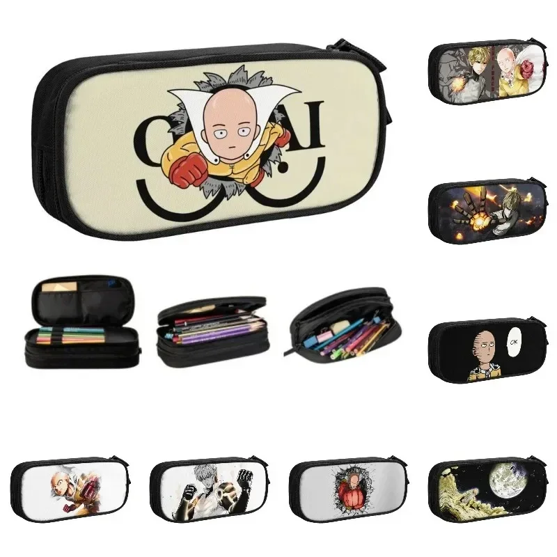 

Anime Saitama One Punch Man Capacity Pencil Pen Case Stationery Bag Pouch Holder Box Organizer for Teens Girls Adults Student