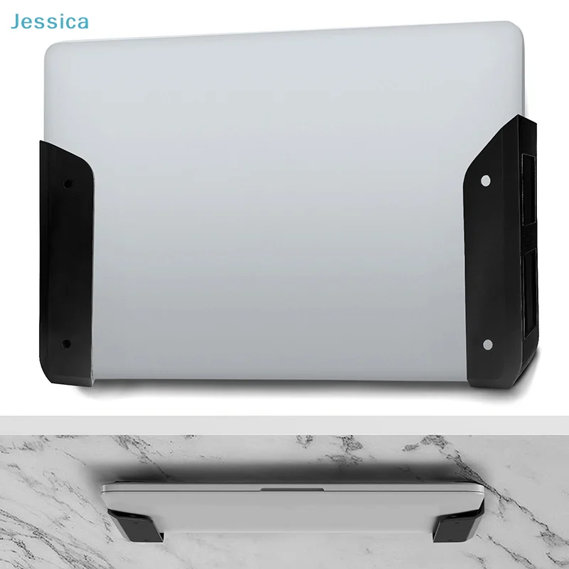 〔Jessica〕Universal Laptop Wall Mount with Anti-Scratch Protection - Space-Saving Under Desk Holder