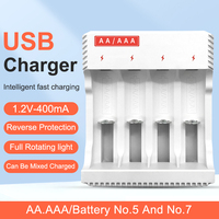 Intelligent USB Charger for AAA/AA Rechargeable NiMH/NiCd Battery 2/4/8 Slots 1.2V Battery Charging Adapter AAA Battery Charger