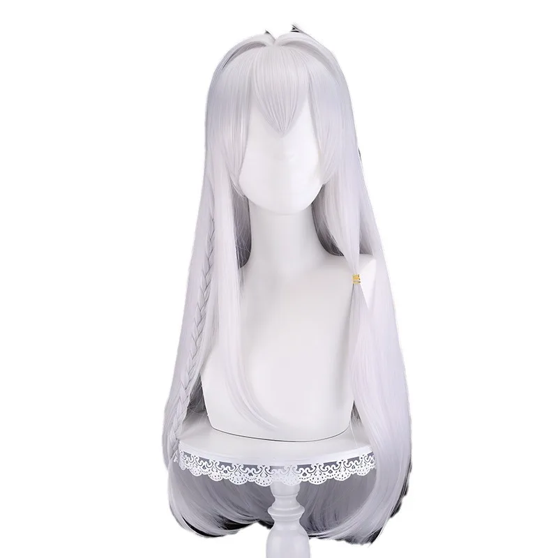 Witch's Journey – Irena Anime Cosplay Perücke Hauptweiblicher Charakter gewölbte Kopfhaut Silber Farbverlaufsmischung