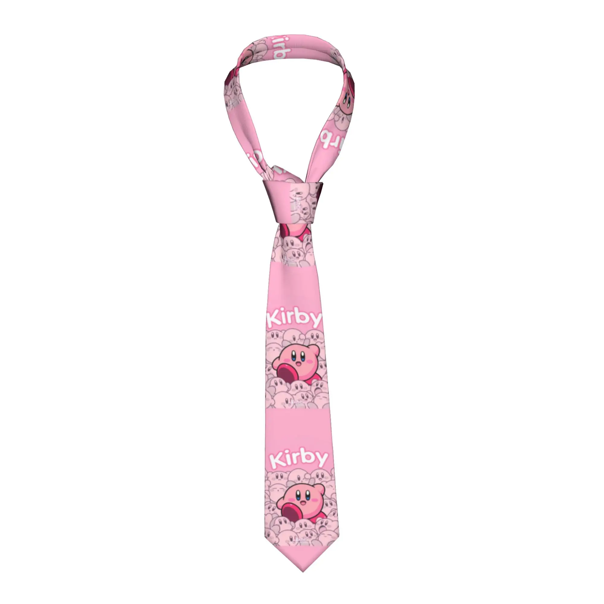 Cute Cartoon Kirby Kirbys  Necktie Men Polyester 8 cm Silk  Classic Neck Ties Game for Men Accessories Gravatas Wedding Gift