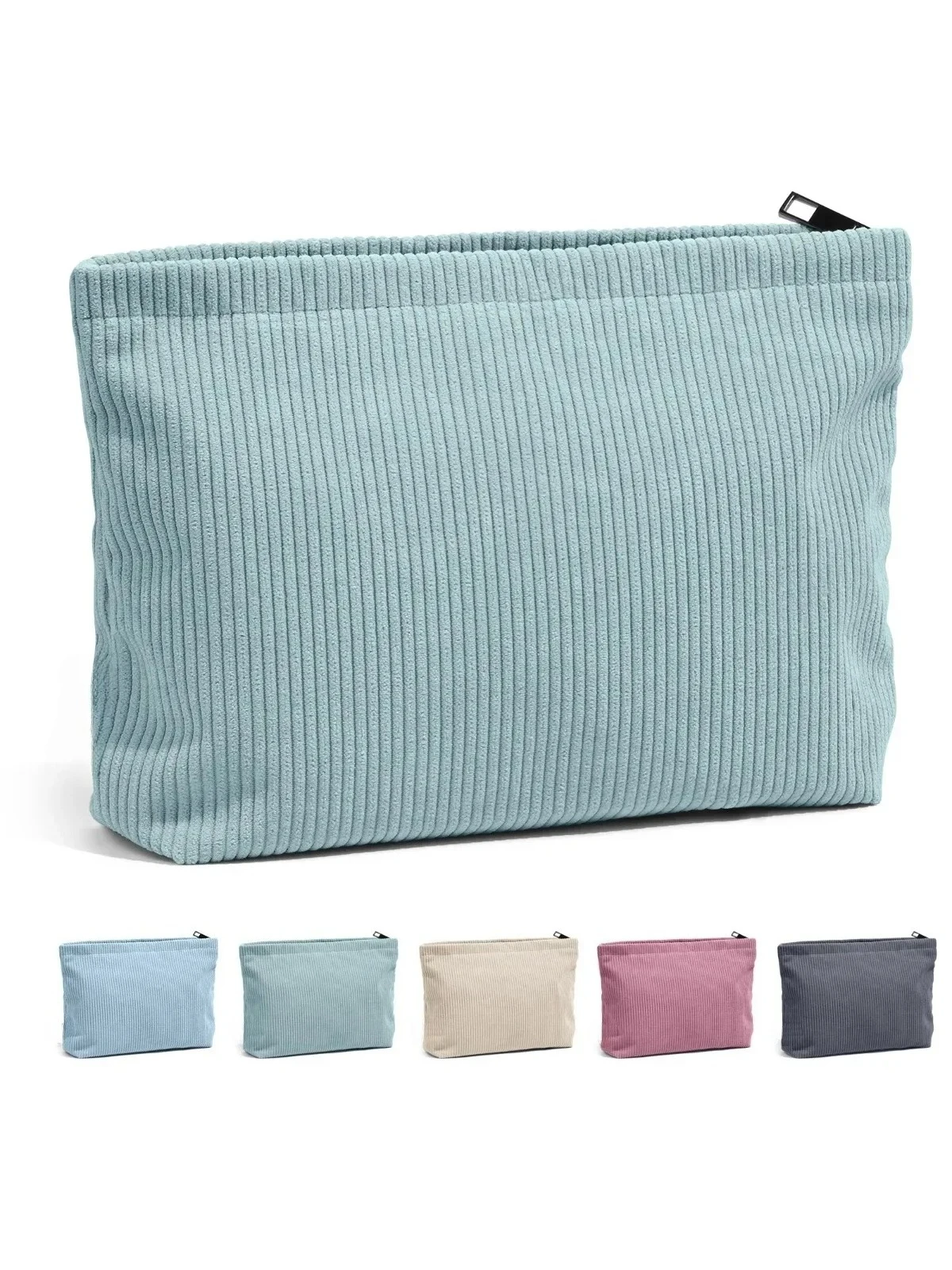 Sac à cosmétiques de voyage en velours côtelé, sac de rangement de maquillage Portable, sacs à main pour femmes, grande capacité, fermeture éclair, organisateur de maquillage, pochette de rangement